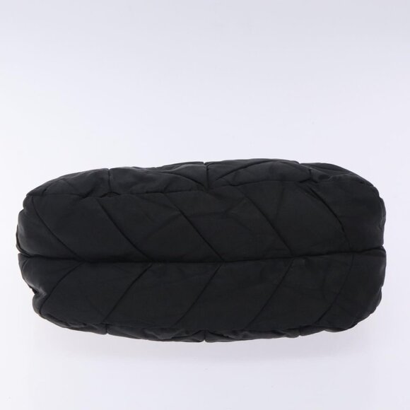 PRADA Shoulder Bag Nylon Black Gold Auth ki5865 - Picture 6 of 16